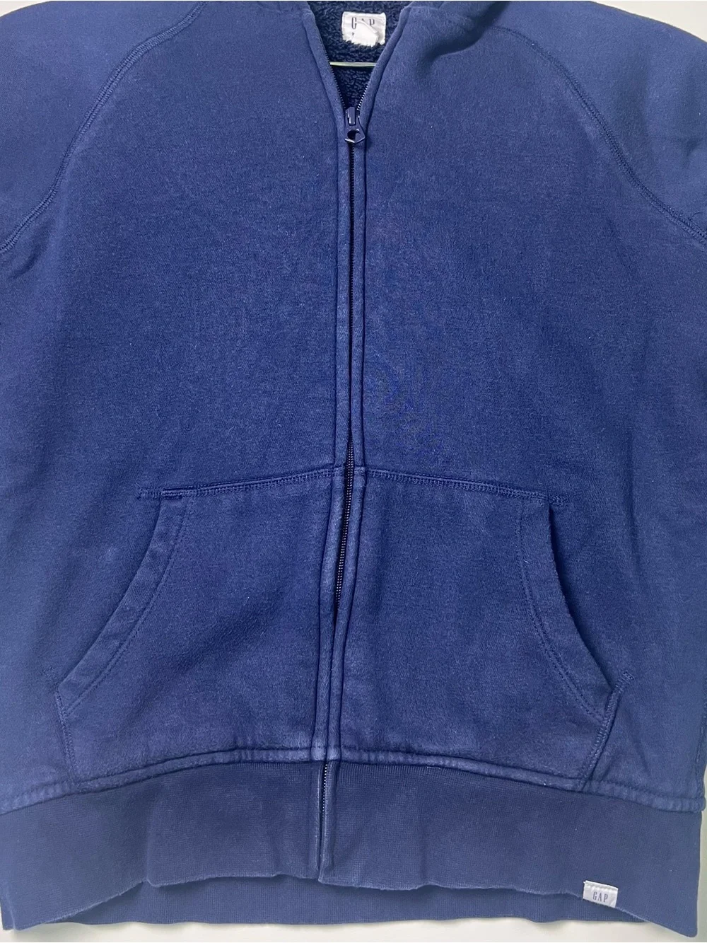 GAP Kids Navy Zip-Up Hoodie Sherpa Lined Size XL Cozy Unisex